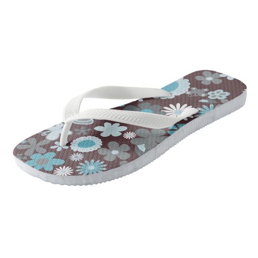 Illustratieve bloemen teenslippers (Schuin)