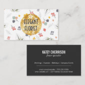 Illustratieve bloemen visitekaartje (Voorkant / Achterkant)