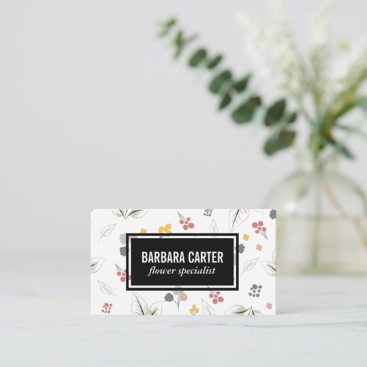 Illustratieve bloemen visitekaartje (Staand voorkant)