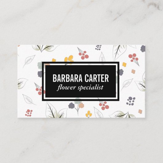 Illustratieve bloemen visitekaartje (Voorkant)