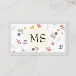 Illustratieve bloemen visitekaartje