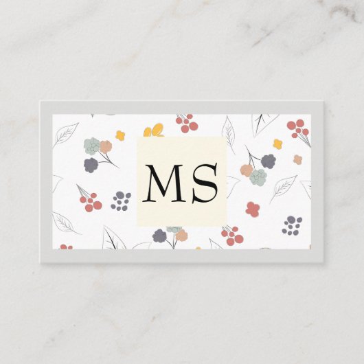 Illustratieve bloemen visitekaartje (Voorkant)