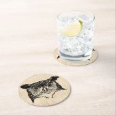 Illustratieve boomkunst ronde kartonnen onderzetter (Insitu)