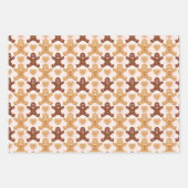 Illustratieve bruin blauw rode kerst motieven set inpakpapier vel (Voorkant 2)