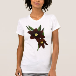 Illustratieve chocolade Lily Flowers T-shirt