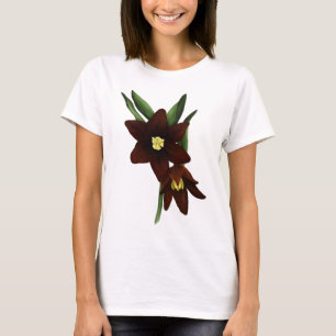 Illustratieve chocolade Lily Flowers T-shirt