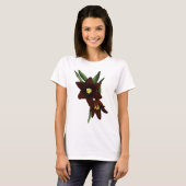 Illustratieve chocolade Lily Flowers T-shirt (Voorkant volledig)