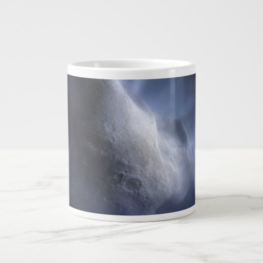 Illustratieve close-up van de komeettempel. grote koffiekop (Voorkant)