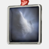 Illustratieve close-up van de komeettempel. metalen ornament (Links)