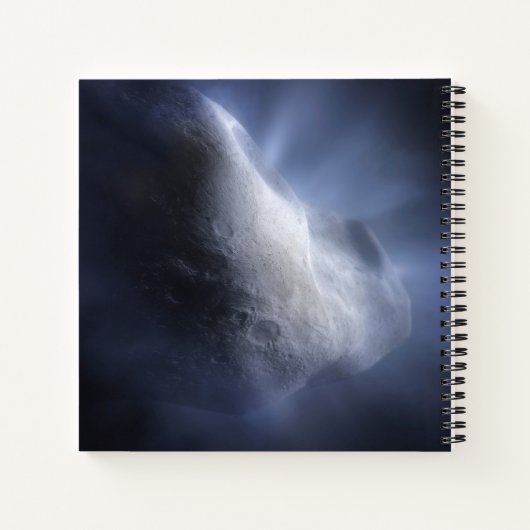 Illustratieve close-up van de komeettempel. notitieboek (Achterkant)