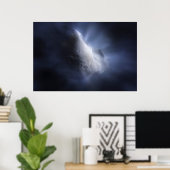 Illustratieve close-up van de komeettempel. poster (Thuiskantoor)