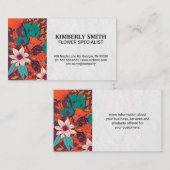 Illustratieve decoratieve bloemen visitekaartje (Voorkant / Achterkant)