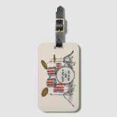 Illustratieve drumset bagagelabel (Voorkant (verticaal))