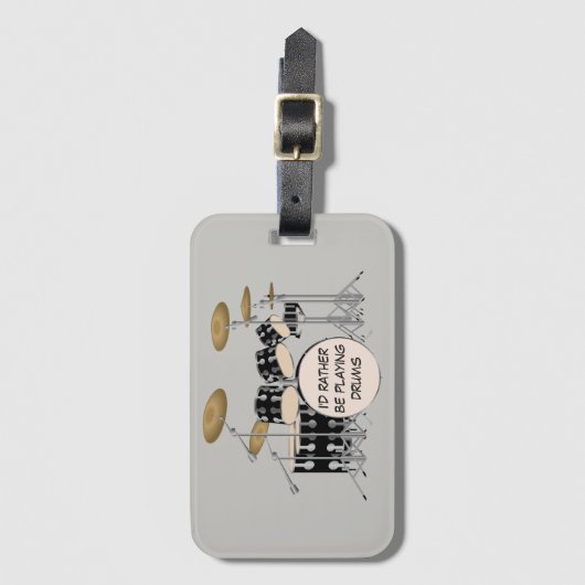 Illustratieve drumset bagagelabel (Voorkant (verticaal))