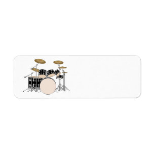 Illustratieve drumset etiket