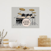 Illustratieve drumset poster (Keuken)