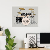 Illustratieve drumset poster (Thuiskantoor)