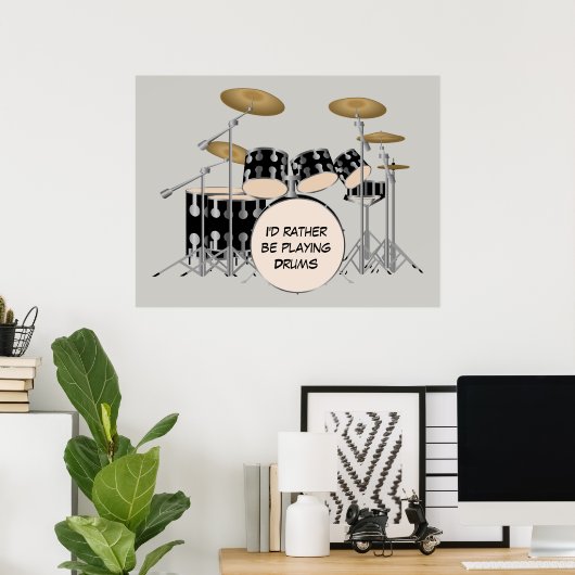 Illustratieve drumset poster (Thuiskantoor)