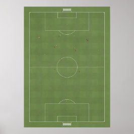 Illustratieve Football-pitch van bovenaf Poster
