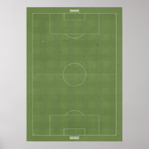 Illustratieve Football-pitch van bovenaf Poster