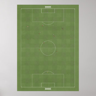 Illustratieve Football-pitch van bovenaf Poster