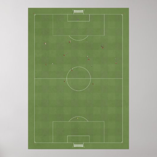 Illustratieve Football-pitch van bovenaf Poster (Voorkant)