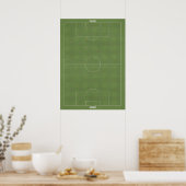 Illustratieve Football-pitch van bovenaf Poster (Keuken)