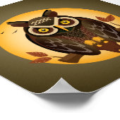 Illustratieve geometrische uil 's nachts stond op  poster (Hoek)