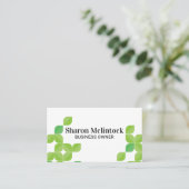 Illustratieve groene bladeren visitekaartje (Staand voorkant)