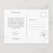 Illustratieve handgetekende bloem bedankt briefkaa uitnodiging briefkaart (Achterkant)