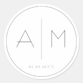 Illustratieve handgetrokken bloem ronde sticker (Voorkant)