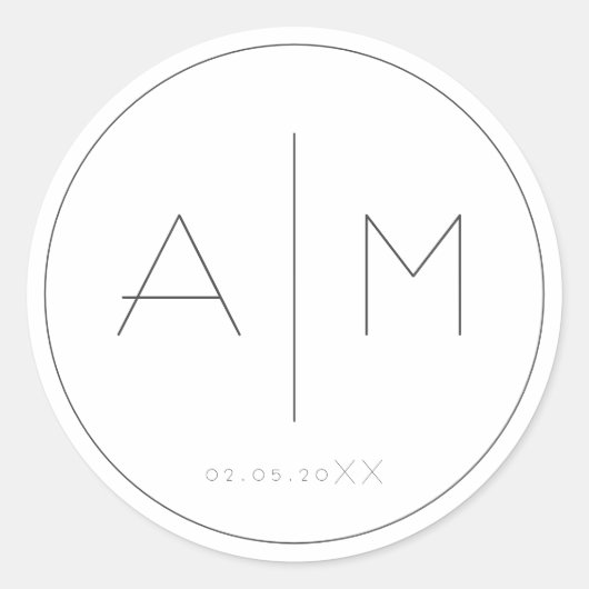 Illustratieve handgetrokken bloem ronde sticker (Voorkant)