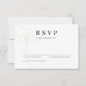 Illustratieve handgetrokken bloem RSVP kaartje (Voorkant)