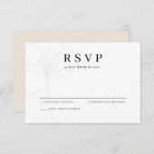 Illustratieve handgetrokken bloem RSVP kaartje (Voorkant / Achterkant)