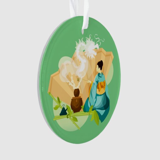 Illustratieve Japanse Tea-ceremonie, Dragon Ornament (voorkant)