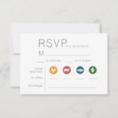 Illustratieve kaart met keuze uit maaltijden, RSVP (Voorkant)