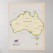 Illustratieve kaart van Australië Poster (Voorkant)