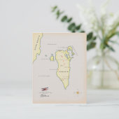 Illustratieve kaart van Bahrein (Staand voorkant)