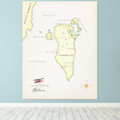 Illustratieve kaart van Bahrein Canvas Afdruk (Insitu (Houten vloer))