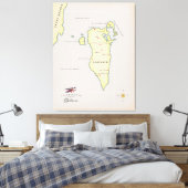 Illustratieve kaart van Bahrein Canvas Afdruk (Insitu (Slaapkamer))