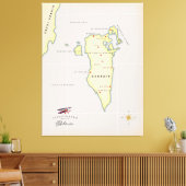 Illustratieve kaart van Bahrein Canvas Afdruk (Insitu (Woonkamer))