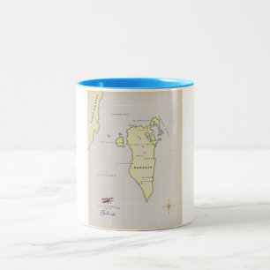 Illustratieve kaart van Bahrein Tweekleurige Koffiemok