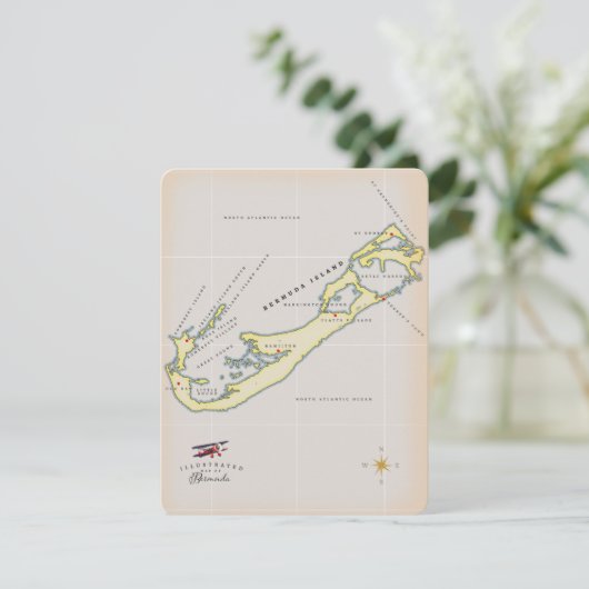 Illustratieve kaart van Bermuda (Staand voorkant)