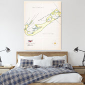 Illustratieve kaart van Bermuda Canvas Afdruk (Insitu (Slaapkamer))