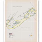Illustratieve kaart van Bermuda Sticker (Voorkant)