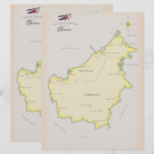 Illustratieve kaart van Borneo (Voorkant / Achterkant)