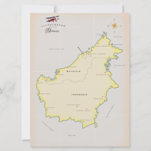 Illustratieve kaart van Borneo