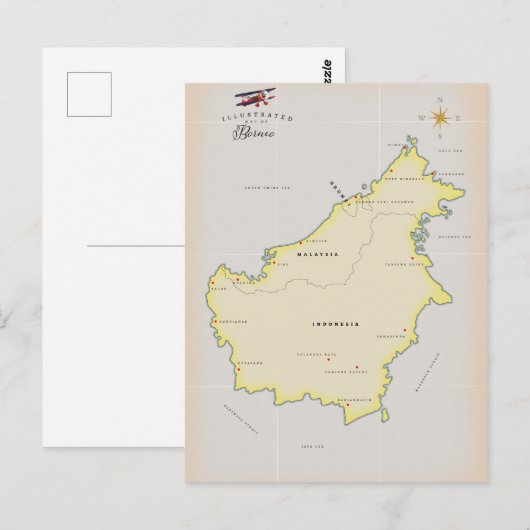 Illustratieve kaart van Borneo (Voorkant / Achterkant)