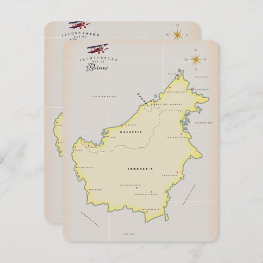 Illustratieve kaart van Borneo (Voorkant / Achterkant)