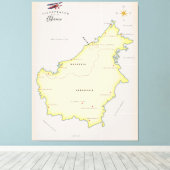 Illustratieve kaart van Borneo Canvas Afdruk (Insitu (Houten vloer))